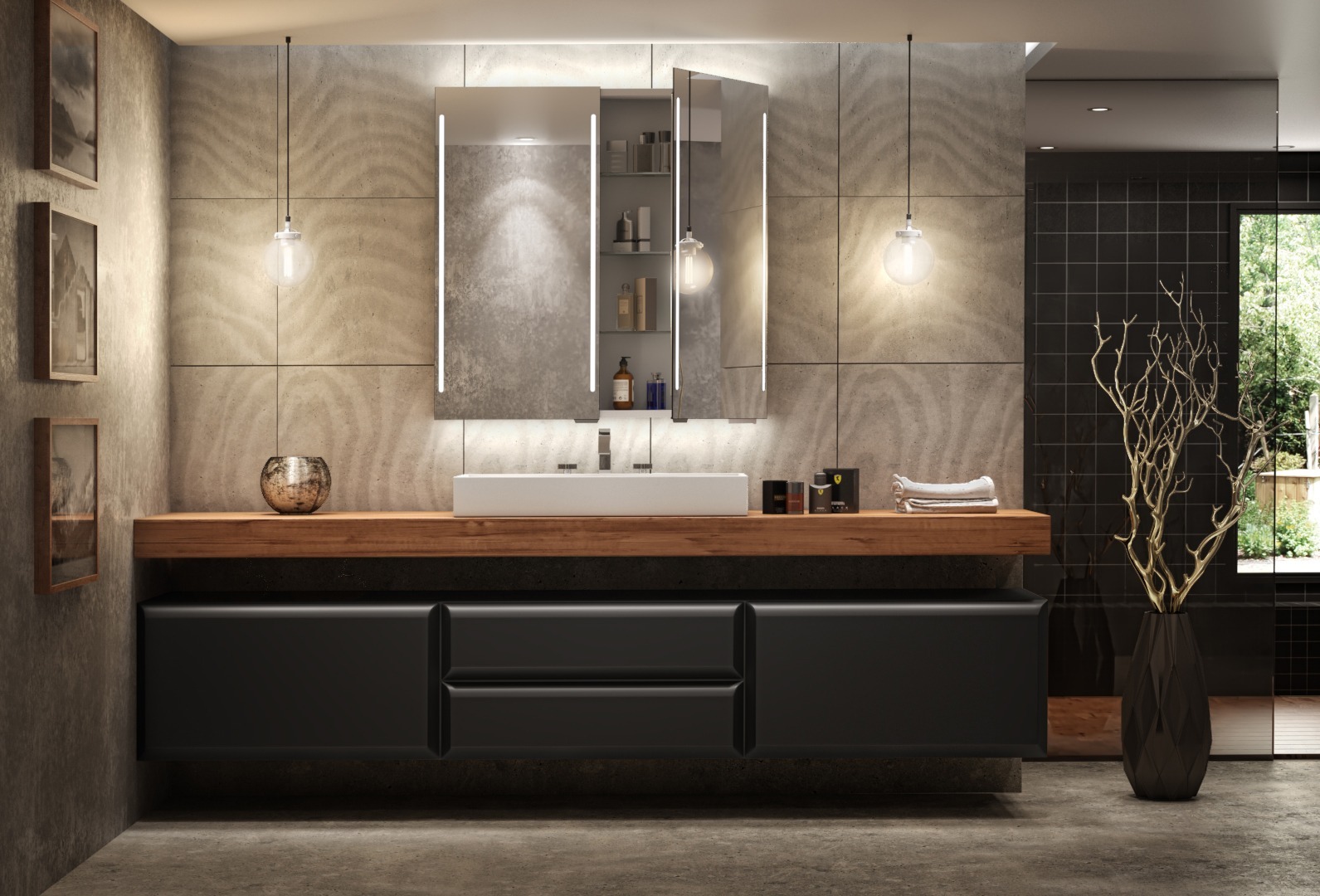 A light weight bathroom cabin mirror