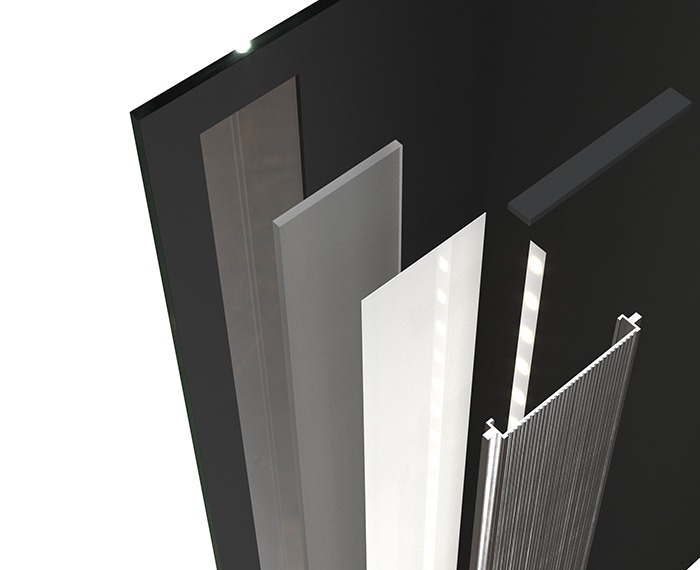 Mirrors with LED ligh in Hilton hotels